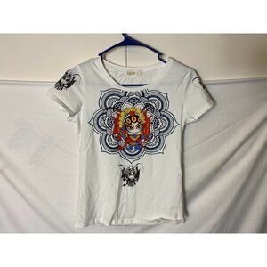 New‎ WOMENS JUNIORS INDIA INSPIRED SHIRT TOP BLOUSE SIZE SMALL 6/8 Hindu